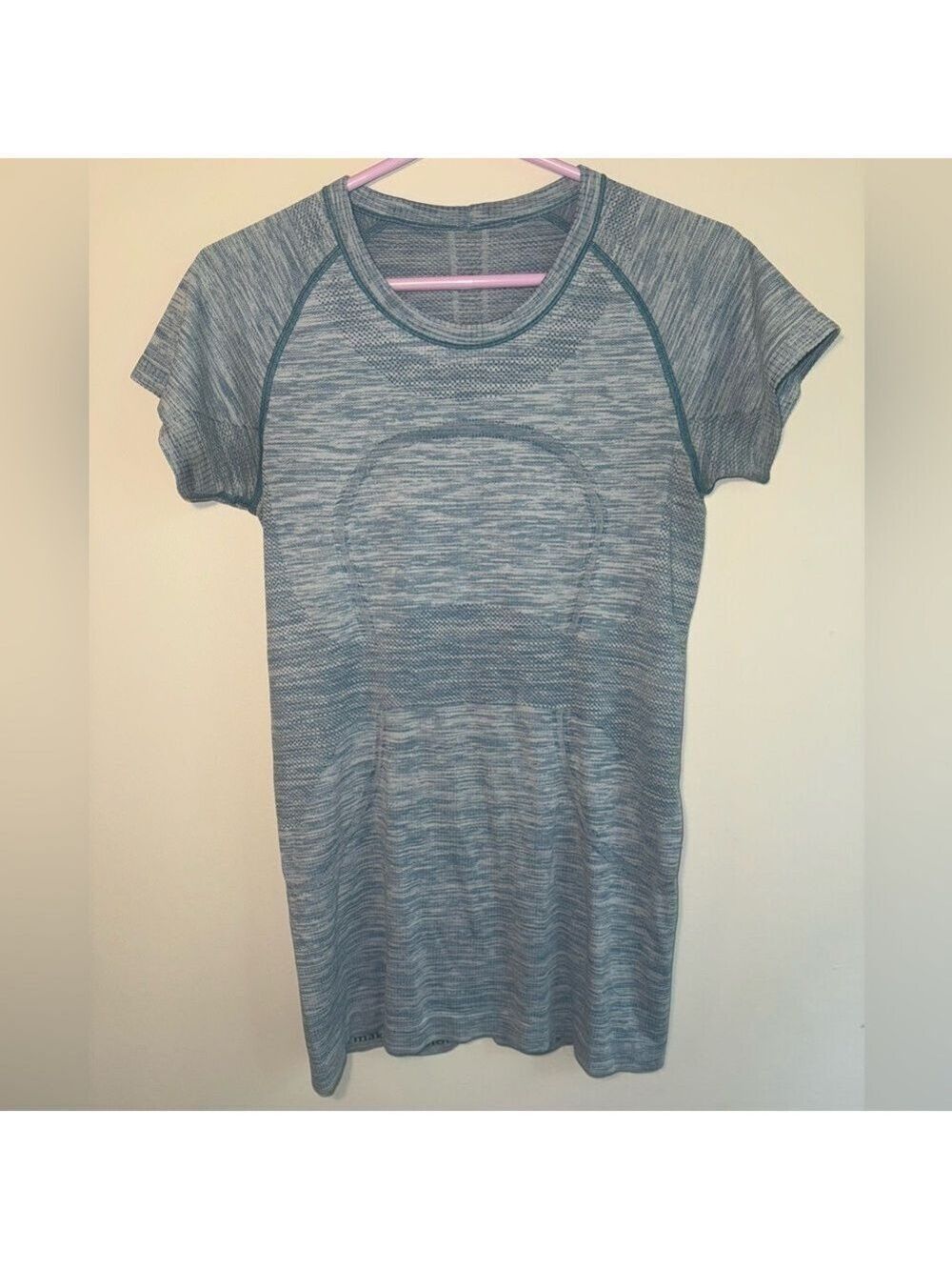 Lululemon Short Sleeve Tee Heathered Teal Fitted Large